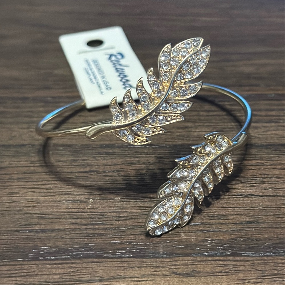 Redwood leaf pave bracelet